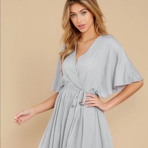 Shop a red dress size large gray maxi dress